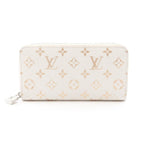 Louis Vuitton Round Wallet Zippy Monogram Exotic Latte White