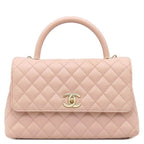 Chanel 2-Way Bag Coco Handle 29 Caviar Leather Pink Gold Top