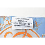 Hermes Twillye Scarf Silk Twill Carriage Motif Light Blue Yellow — view 5