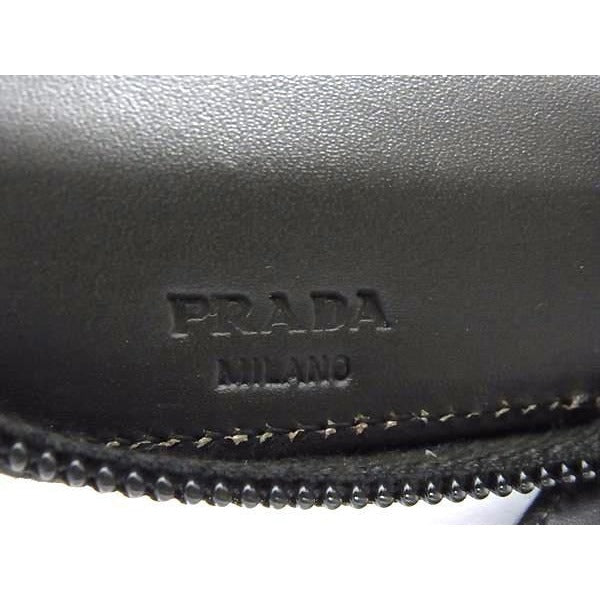 Prada Key Case Dark Brown Leather 6 Rows Zip Around Silver Holder — view 2