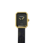 Chanel Premiere Velvet Watch Black 18k Yellow Gold Quartz