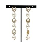 Fendi F Is Earrings Earring Gold Rhinestone Pearl