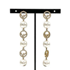 Fendi F Is Earrings Earring Gold Rhinestone Pearl — view 2
