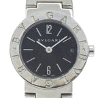 Bvlgari Stainless Steel Quartz Analog Display Black Dial Watch