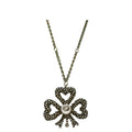 Gucci Necklace Silver Interlocking Clover 925 Sterling Faux Pearl