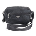 Prada Tessuto Nylon Triangle Logo Leather Shoulder Bag Crossbody Messenger