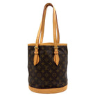 Louis Vuitton Bucket PM Monogram Leather Brown Light Shoulder Bag Gold