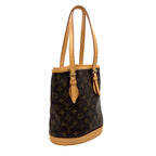 Louis Vuitton Bucket PM Monogram Leather Brown Light Shoulder Bag Gold — view 2