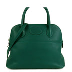 Hermes Bolide 31 Malachite Silver Taurillon 2-Way Shoulder Bag