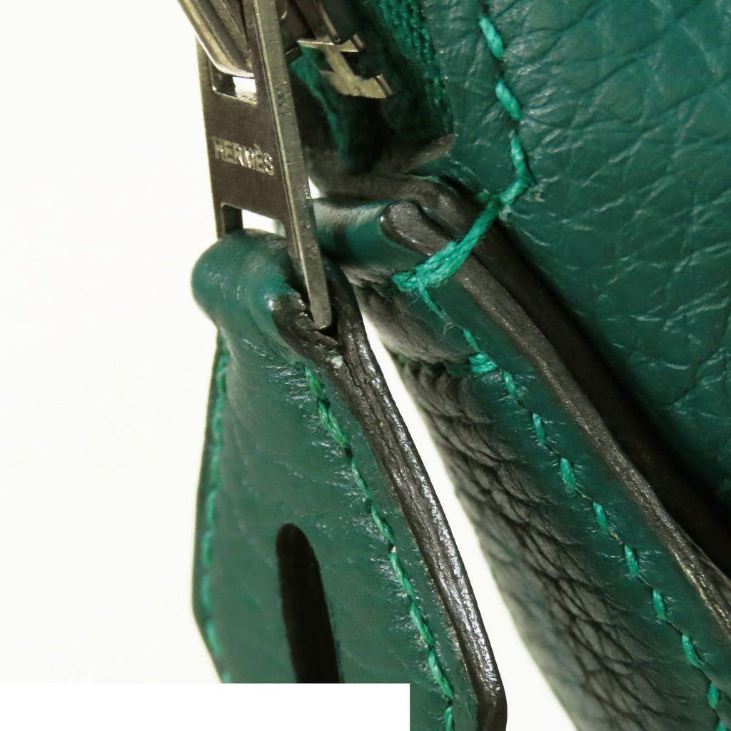Hermes Bolide 31 Malachite Silver Taurillon 2-Way Shoulder Bag — view 7