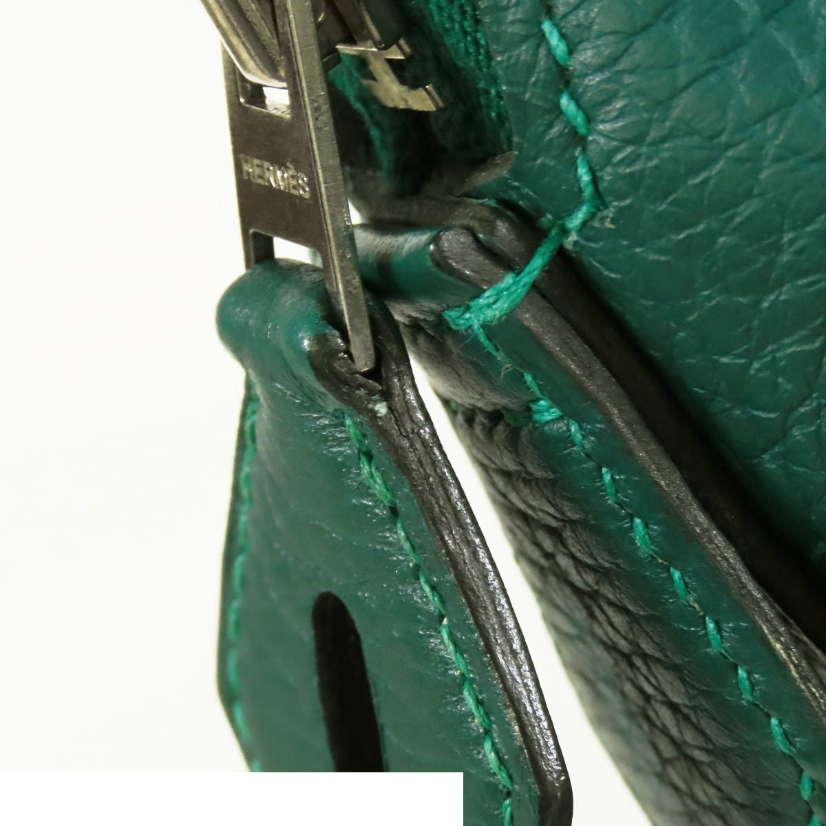 Hermes Bolide 31 Malachite Silver Taurillon 2-Way Shoulder Bag — view 7