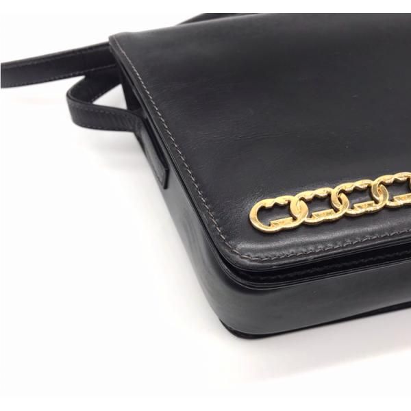 Gucci Leather Logo Shoulder Bag Black — view 4