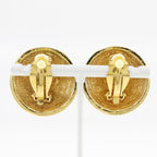 Chanel Coco Mark Quilted Vintage Gold Plated 27.8 g Earrings — view 4