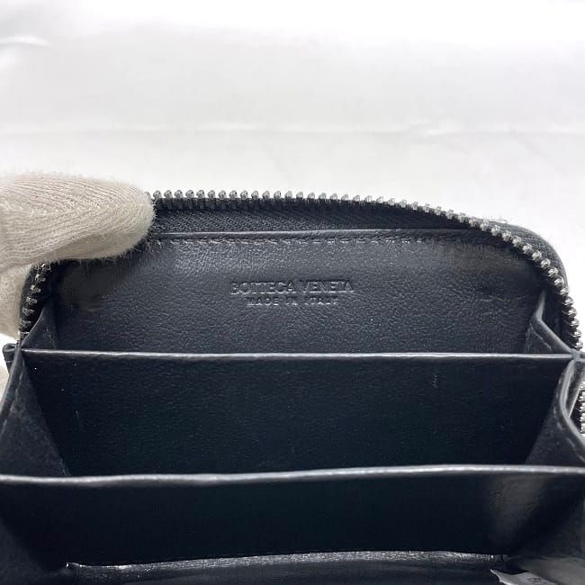 Bottega Veneta Coin Case Black Intrecciato Purse — view 7