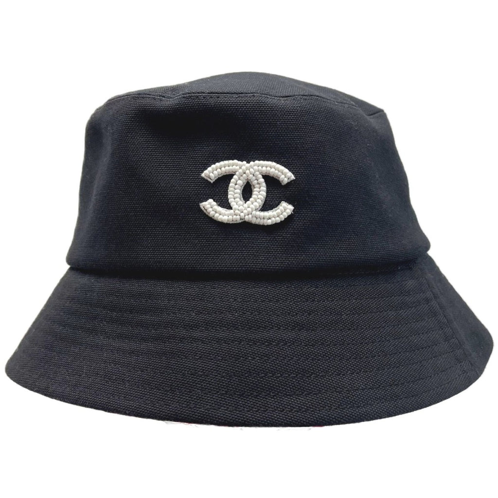 Chanel Coco Mark Bucket Hat Size M Black