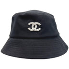 Chanel Coco Mark Bucket Hat Size M Black