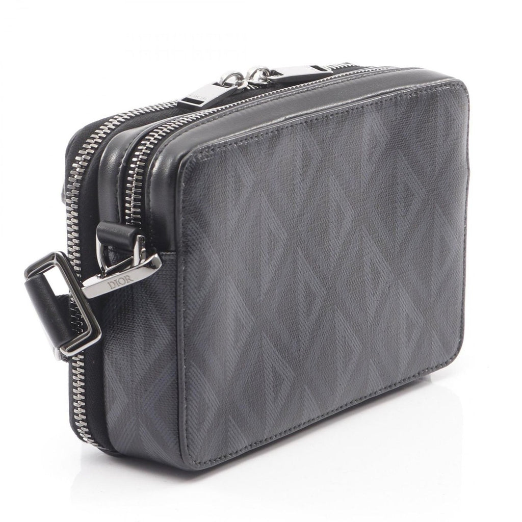 Dior Shoulder Bag CD Diamond Messenger Pouch Black Canvas — view 2