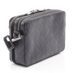Dior Shoulder Bag CD Diamond Messenger Pouch Black Canvas — view 2