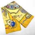 Hermes Carre le Geographe Yellow Silk