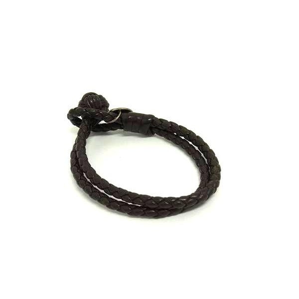 Bottega Veneta Intrecciato Leather Bracelet Accessory Brown Fs4041 — view 2