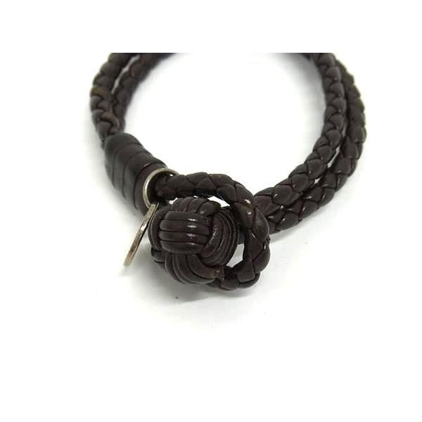 Bottega Veneta Intrecciato Leather Bracelet Accessory Brown Fs4041 — view 3