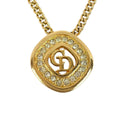 Dior Necklace CD Logo Gold Rhinestone