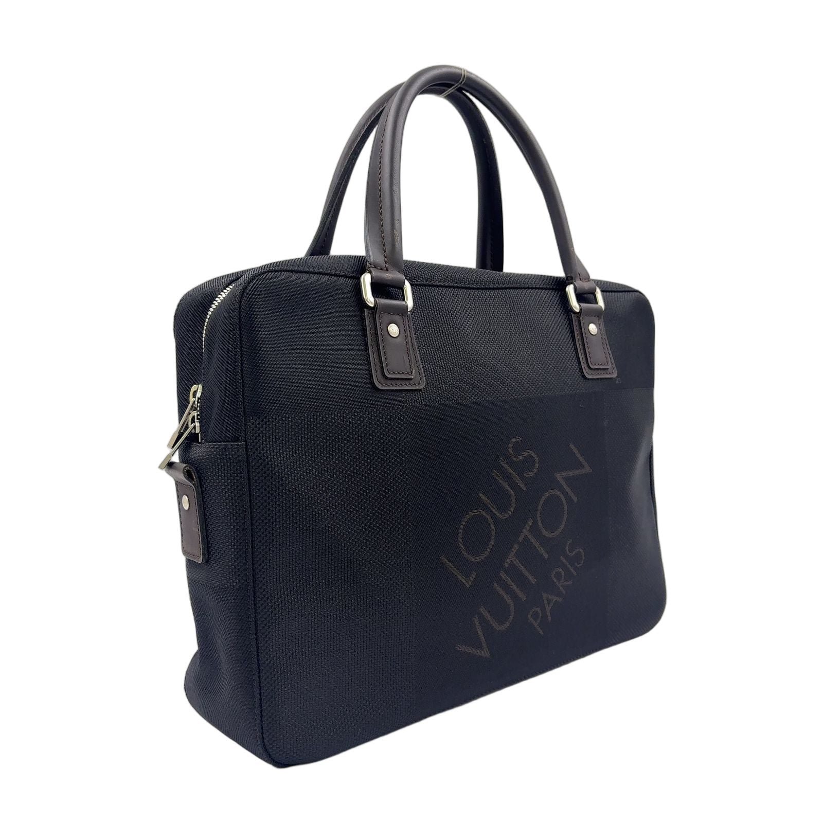 Louis Vuitton Yak Damier Geant Noir Leather Nylon Black Business Bag Silver — view 2