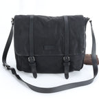 Gucci GG Nylon Leather Shoulder Bag Crossbody Messenger Black