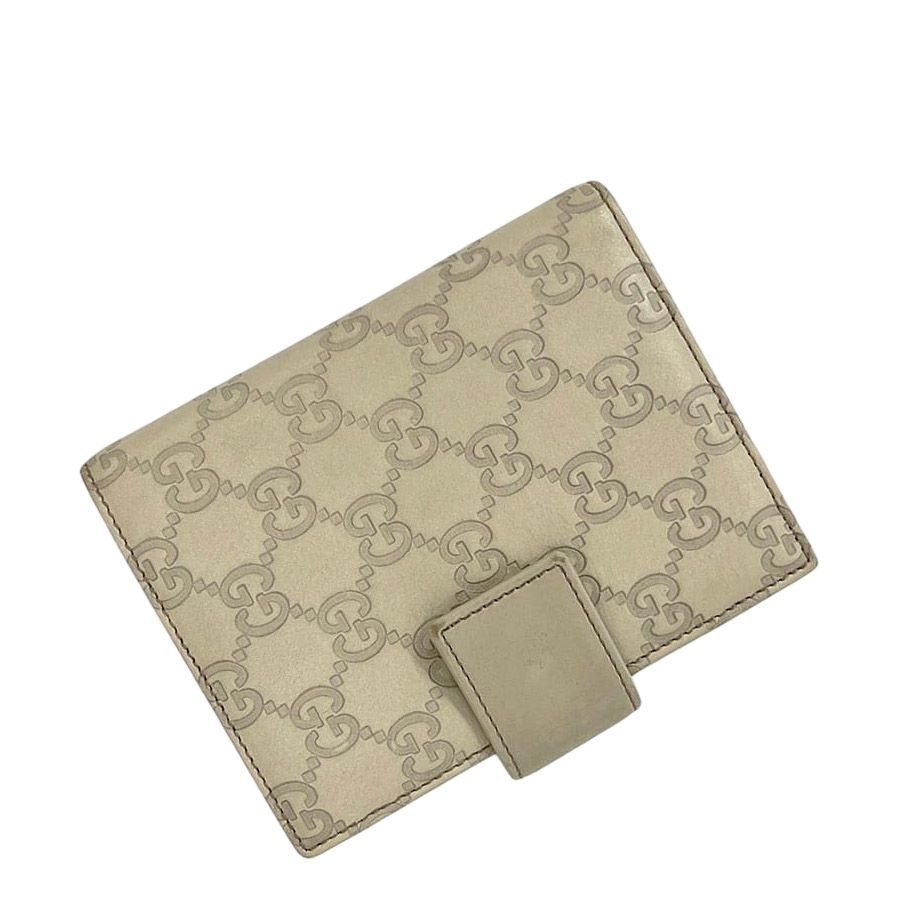 Gucci Notebook Cover Beige White Guccissima Line 6 Holes System Leather Agenda