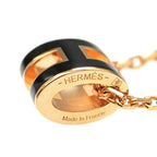 Hermes Necklace Pop Ash Mini Pendant Black Rose Gold Hardware Accessorie — view 5