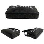 Celine Triomphe Messenger Medium Leather Mini Shoulder Bag Pochette Black 33540