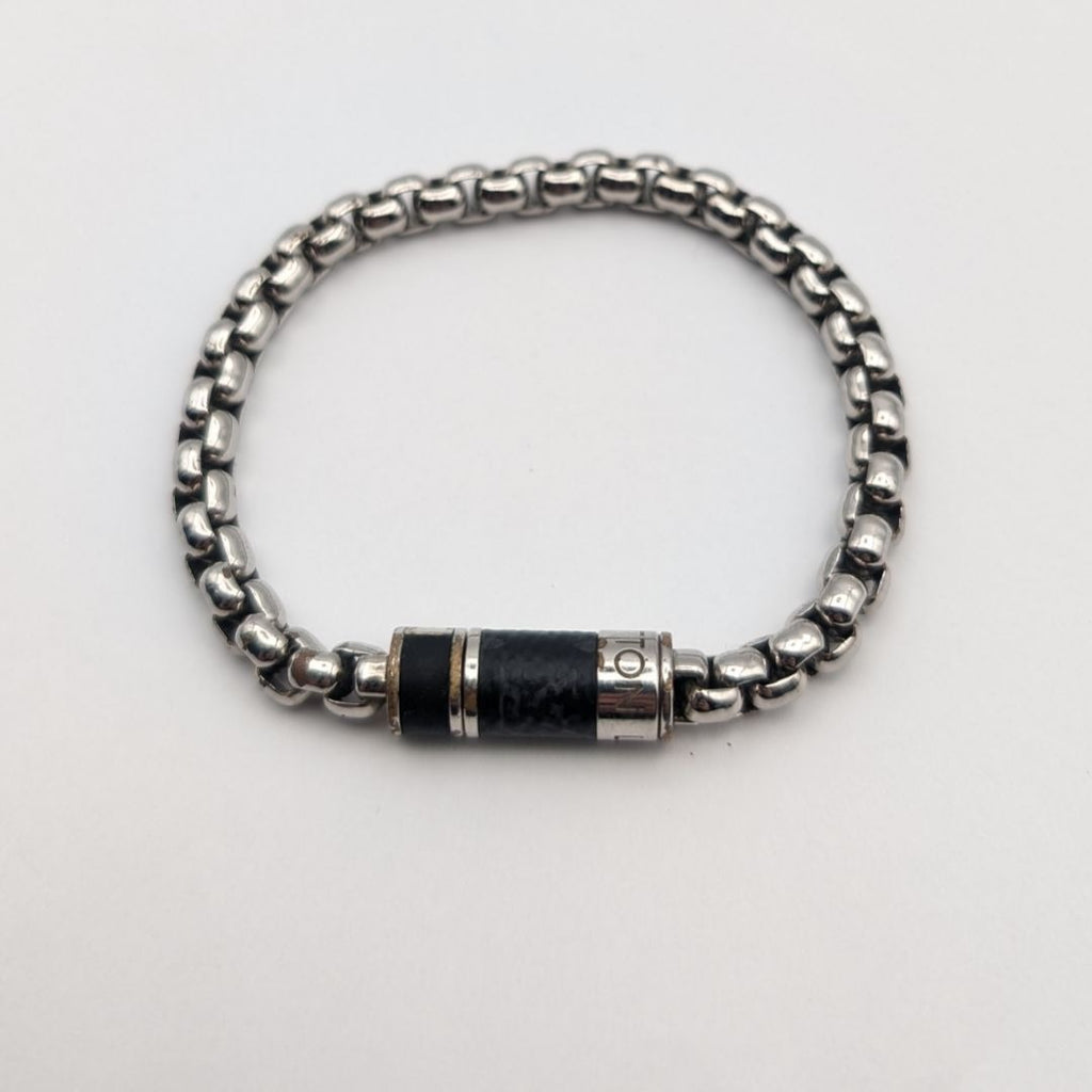 Louis Vuitton Monogram Eclipse Chain Bracelet Silver