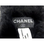 Chanel CC Logo Rabbit Fur 100% Fur Bangle Black Bracelet — view 4