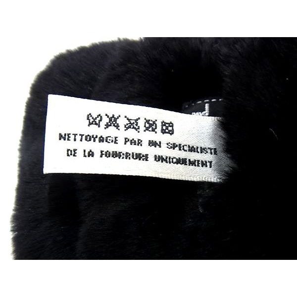 Chanel CC Logo Rabbit Fur 100% Fur Bangle Black Bracelet — view 6
