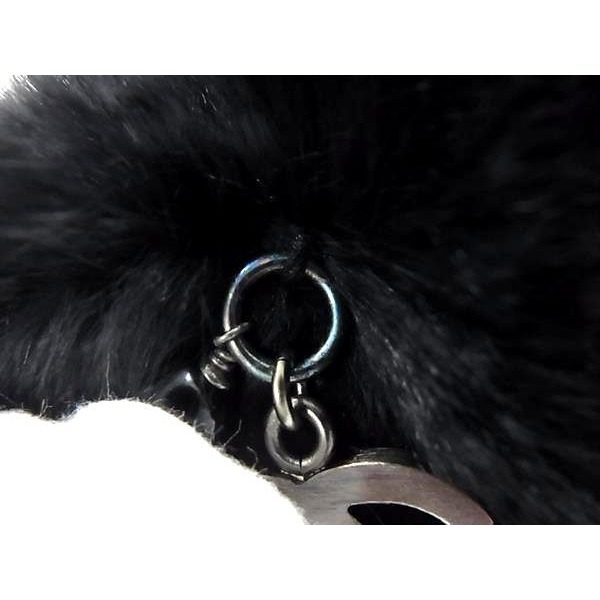 Chanel CC Logo Rabbit Fur 100% Fur Bangle Black Bracelet — view 8