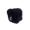 Chanel CC Logo Rabbit Fur 100% Fur Bangle Black Bracelet