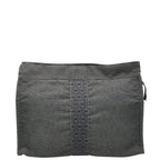 Hermes Her Line Clutch Bag Second Grey Black Canvas