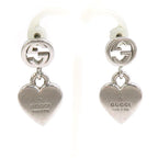 Gucci Interlocking Logo Silver-Tone Heart Earrings