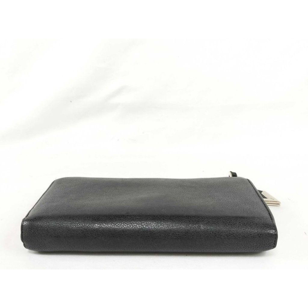 Louis Vuitton Wallet Portefeuille Comet Black Leather L-shaped Zipper Silver — view 3