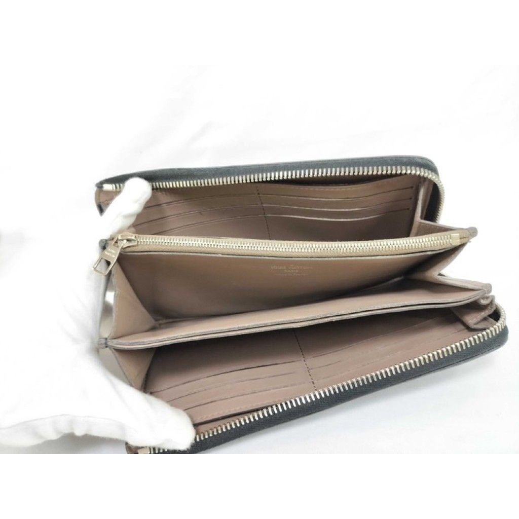 Louis Vuitton Wallet Portefeuille Comet Black Leather L-shaped Zipper Silver — view 6