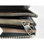 Louis Vuitton Wallet Portefeuille Comet Black Leather L-shaped Zipper Silver — view 8