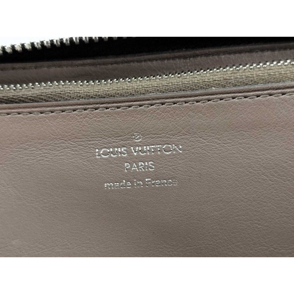 Louis Vuitton Wallet Portefeuille Comet Black Leather L-shaped Zipper Silver — view 9