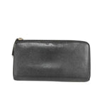 Louis Vuitton Wallet Portefeuille Comet Black Leather L-shaped Zipper Silver