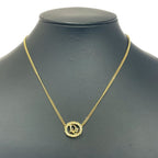 Christian Dior GP Rhinestone Logo Necklace Gold