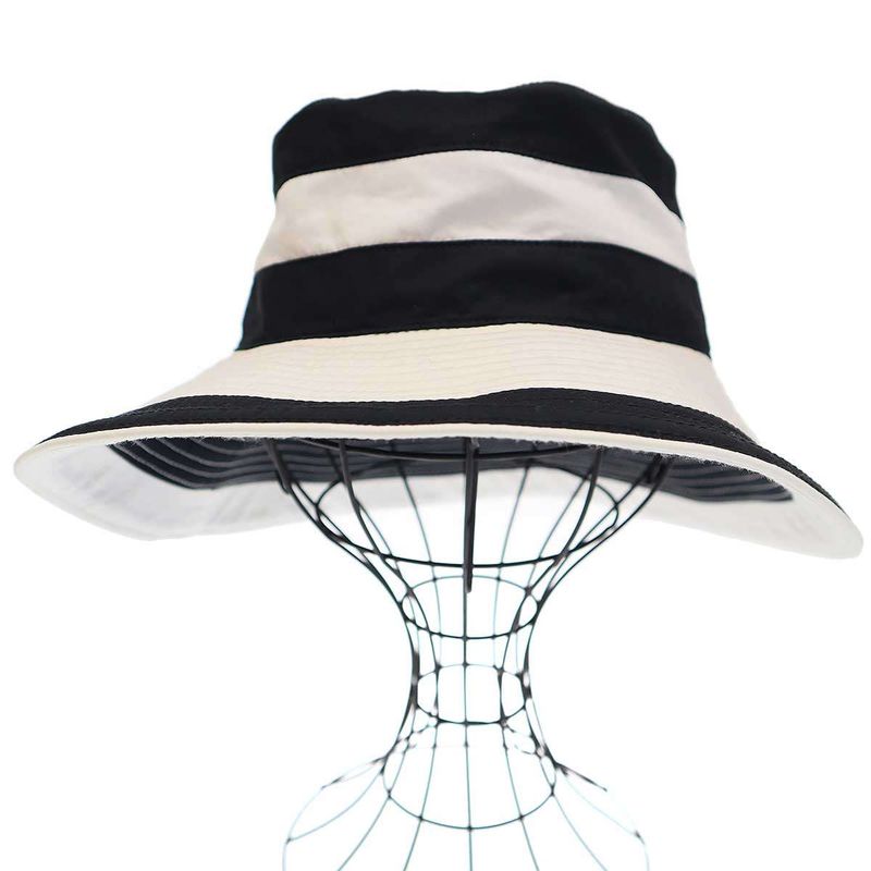 Hermes Cotton Linen Hat Black and White 57 — view 2