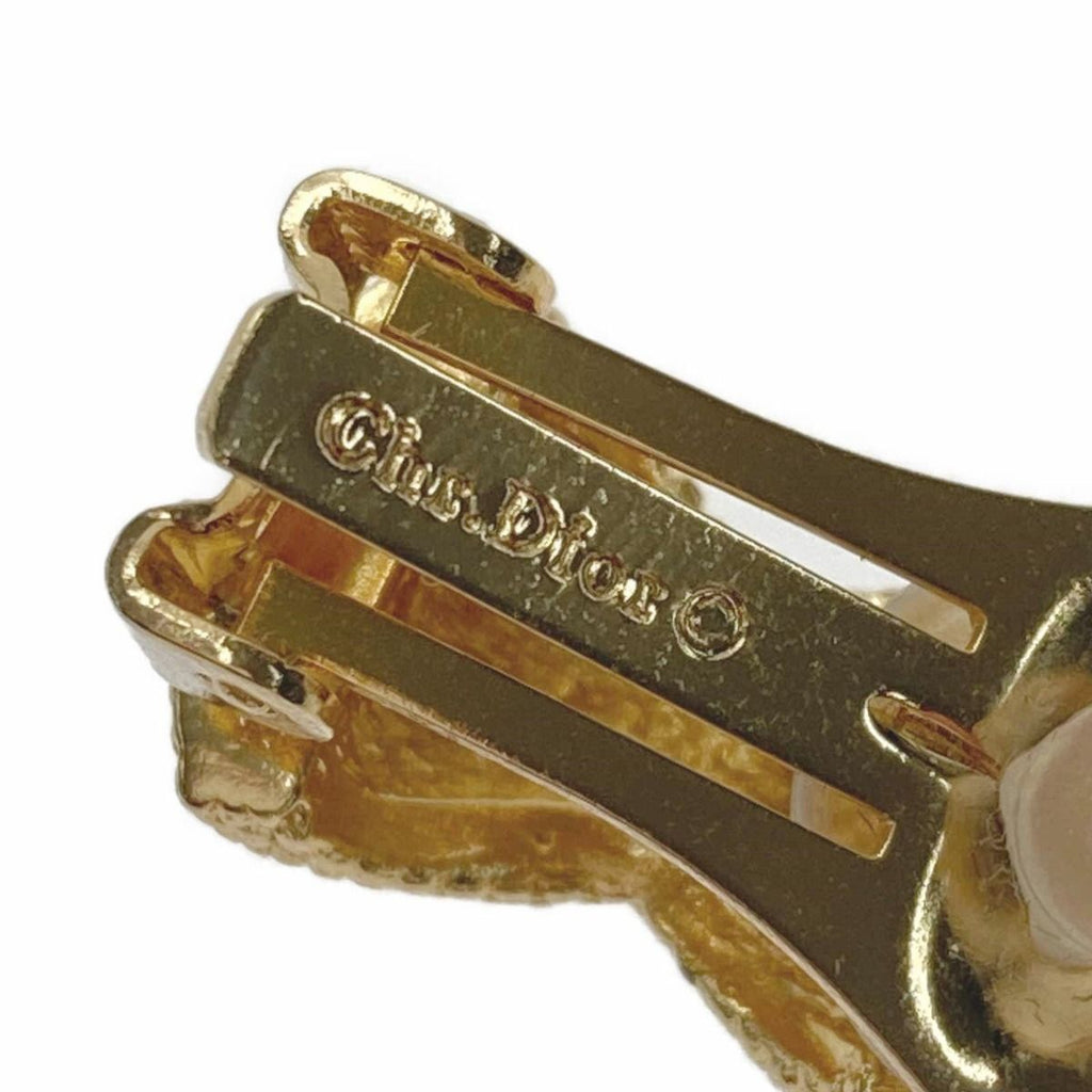 Christian Dior Cross Design Gold GP Earrings — view 5