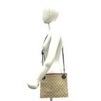 Gucci GG Monogram Canvas Leather Shoulder Bag Pochette Crossbody Beige — view 2