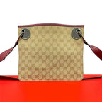 Gucci GG Monogram Canvas Leather Shoulder Bag Pochette Crossbody Beige