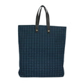 Hermes Amedaba GM Leather Canvas Navy Tote Silver