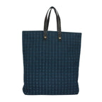 Hermes Amedaba GM Leather Canvas Navy Tote Silver